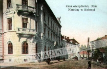 [pocztówka, ok. 1910] Kasa oszczędności, Dom Narodny w Kołomyi