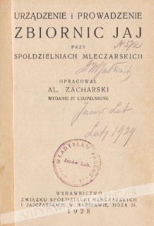 Urządzenie i prowadzenie zbiornic jaj przy spółdzielniach mleczarskich