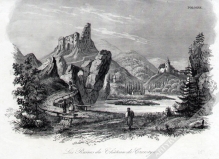 [rycina, ok. 1837] Les Ruines du Chateau de Czorstyn [Ruiny zamku w Czorsztynie]