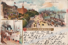 [pocztówka, 1899] Gruss aus Hamburg.