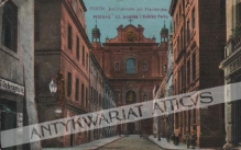 [pocztówka, ok. 1918] Posen Jesuitenstrasse mit Pfarrkirche. Poznań Ul. Jezuicka i Kościół Farny