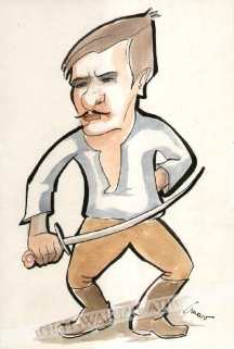 [portret satyryczny] Tadeusz Łomnicki jako Pan Wołodyjowski