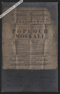 [pocztówka, ok. 1905] Popłoch Moskali. Komedyo-opera w 3 aktach, 24.I.1831  [afisz]