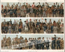 [rycina, 1908] Uniformen des deutschen Reichsheeres und der Marine [mundury wojskowe]