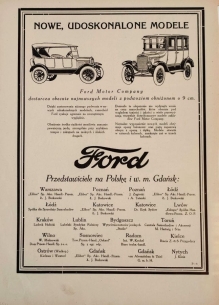 [reklama, 1925] FORD nowe udoskonalone modele Ford