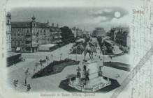 [pocztówka, 1898] [Szczecin - plac Królewski z pomnikiem cesarza Wilhelma] Stettin. Konigsplatz m. Kaiser Wilhelm-Denkmal