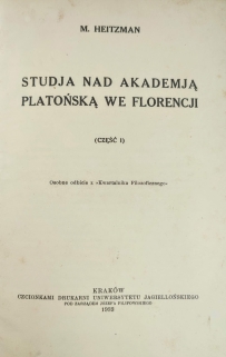 Studia nad Akademią platońską (część I)