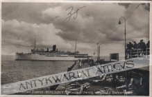 [pocztówka, lata 30-te] Ostseebad Zoppot - Motorschiff Hansestadt Danzig - Abfahrt n. Swinemunde
