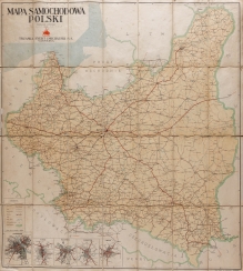 [mapa, Polska, 1934] Mapa samochodowa Polski