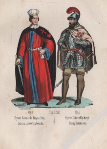 [rycina, ok. 1848] Rycerz Kawalersko Krzyżackiego Zakonu z Czerwoną GwiazdąRycerz Zakonu Naj. Maryi Panny Różańcowej