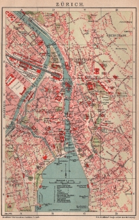 [mapa, 1905] Zurich [Zurych]