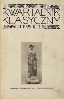 Kwartalnik klasyczny, Rok III