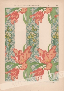 [rycina, ok.1900] Tenture, tulipes  [secesyjny wzór dekoracyjny]