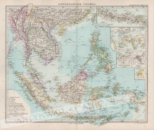 [mapa, 1881] Ostindische Inseln [Azja Południowo-Wschodnia, Malaje, Filipiny]