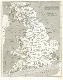 [mapa, Brytania antyczna, ok. 1824] Britannia Antiqua 