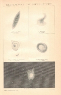 [rycina, 1898] Nebelflecke und Sternhaufen. [mgławice i gwiazdozbiór Herkulesa]