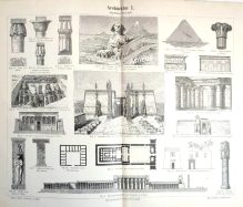 [rycina 1896] Architektur I: Agyptische Baukunst [architektura starożytnego Egiptu]
