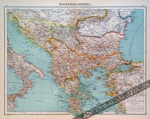 [mapa, ok. 1900] Balkanhalbinsel [Półwysep Bałkański]