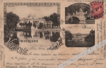 [pocztówka, Warszawa, ok. 1901] Varsovie. Palais de Łazienki. Universite. Pałac cesarski w  Łazienkach. Uniwersytet.