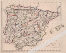 [mapa, Hiszpania i Portugalia, 1843] Spain and Portugal