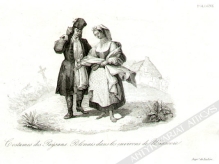 [rycina, ok. 1840] Costumes des Paysans Polonais dans les environs de Warsovie [Strój ludowy mieszkańców okolic Warszawy]