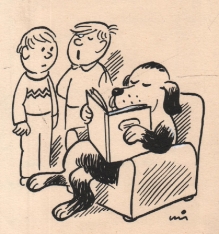 [rysunek, 1986] " - Oczywiście, że on nie umie czytać. On tylko ogląda obrazki!"