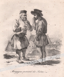 [rycina 1825-26] [Wieśniacy zażywający tabakę] Mougiques prenant du Tabac