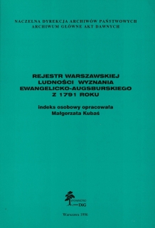 Rejestr warszawskiej ludności wyznania ewangelicko-augsburskiego z 1791 roku