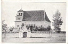 [pocztówka, lata 1920-te] Kościół w Ostaszynie, obecnie zburzony, powiat Nowogródzki