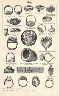 [rycina, 1895] Ringe. [pierścienie, sygnety]