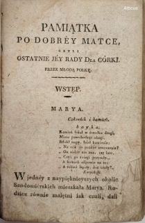 Pamiątka po dobrej matce czyli ostatnie jej rady dla córki przez Młodą Polkę