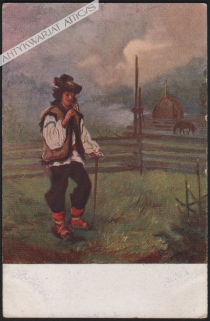 [pocztówka, 1916] Hucuł w polu - Huzule im Felde