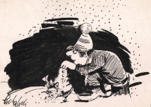 [rysunek, 1979] "Do okruszków dodałem trochę szpinaku..."