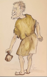 [karykatura, 1938] Ludwik Solski