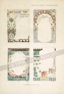 [rycina, ok. 1900] Art Decoratif Moderne - Documents d\'AtelierProjets de Menus