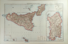 [mapa, 1893] Sizilien und Sardinien [Sycylia i Sardynia]
