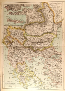 [mapa, Bałkany, ok. 1892 r.] Die Staaten der Balkanhalbinsel  [państwa bałkańskie]