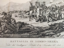 [rycina, 1831] I Battaglia di Sommo-Sierra Vinta dai Cavallegieri Polacchi il 30. Novembre del 1808.  [Polacy w bitwie pod Somosierrą]