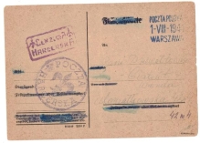 [poczta polowa, Warszawa, 1944] Karta pocztowa Harcerskiej Poczty Polowej z okresu Powstania Warszawskiego