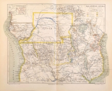 [mapa, Afryka środkowa, 1886] Aquatorial-Afrika  [Kongo, Rwanda, Burundi, Gabon, Tanzania, Angola]