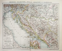 [mapa, 1901] Bosnien, Dalmatien, Istrien, Kroatien u. Slawonien. [Bośnia i Hercegowina, Dalmacja, Istria, Chorwacja, Słowenia]