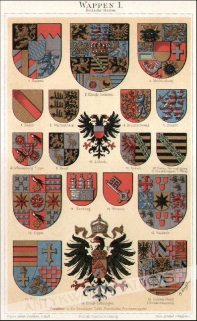 [rycina, 1897] Wappen I, Wappen II [herby państw i regionów] [współoprawne]