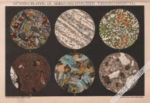[rycina, 1898] Dünnschliffe in mikroskopischer Vergroserung [kamienie szlachetne w mikroskopowym powiększeniu]
