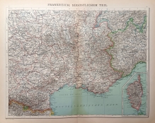 [mapa, 1900] Frankreich. Sudostlicher Teil [Francja. Część południowo-wschodnia]
