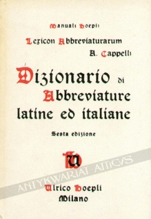 Manuali Hoepli lexicon abbreviature Latine ed Italiane [reprint]