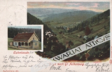 [pocztówka, ok. 1900] [Sokolec k. Kłodzka. Schronisko "Sowa"] Blick nach Gl. [Glätzisch] Falkenberg. Eulenbaude