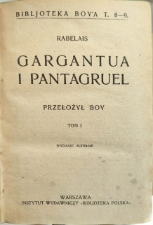 Gargantua i Pantagruel, t. I-II