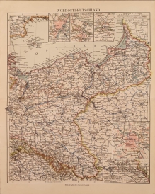 [mapa, 1909] Nordostdeutschand [Prusy, Prusy Wschodnie, Polska-zabór pruski, zabór rosyjski]