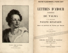 Lettres d\'amour inedites de Talma a la princesse Pauline Bonaparte