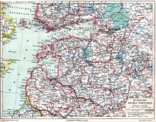 [mapa, ok. 1897] Russische Ostsee-Provinzen. Esthland, Livland und Kurland [Estonia, Łotwa i Kurlandia]